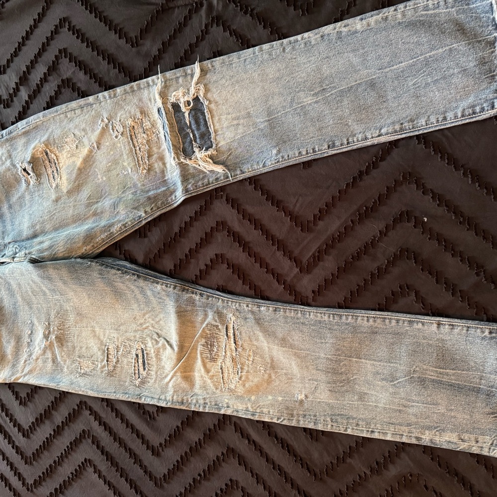 Polo by Ralph Lauren Gray Skinny Jeans with Distressed Details